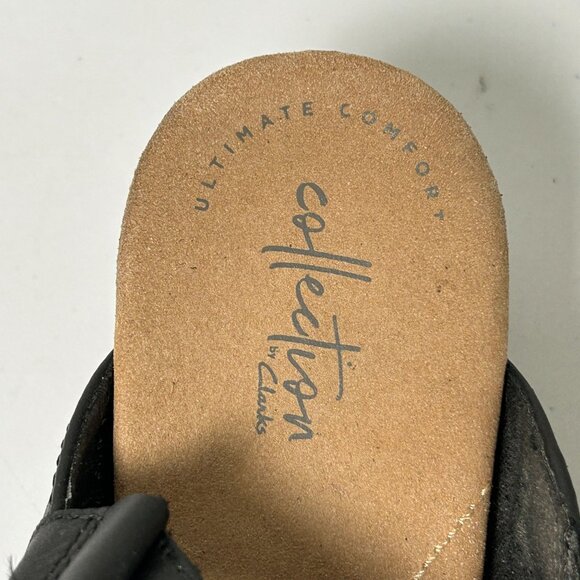 Clarks Collection Sandals Womens Size 9.5 Black Open Toe Ultimate Comfort Shoe - Picture 12 of 12